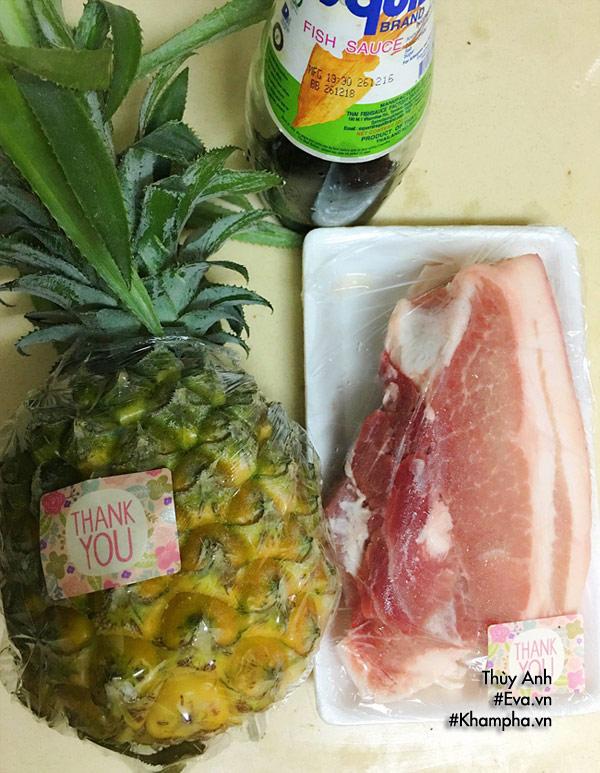 thit ba chi chay canh rim dua dam da, dua com - 1