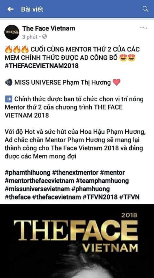 sau tat ca, hoa hau pham huong chinh thuc xac nhan khong tham gia  the face - 1