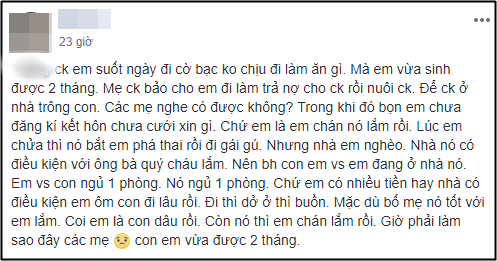 chong co bac lai long bong, me chong giuc con dau moi sinh di lam de tra no - 1