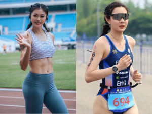 Hai nữ VĐV Trung Quốc đẹp tựa thiên thần, nhận nhiều tranh cãi vì trang điểm đậm khi thi đấu