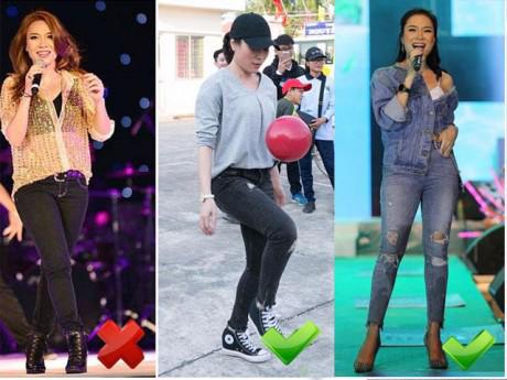 Giúp Mỹ Tâm chọn quần jeans để chân bớt ngắn, đùi bớt to