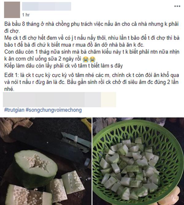 con dau hoang mang khi bau 8 thang, me chong di cho mua toan do an de say thai - 1