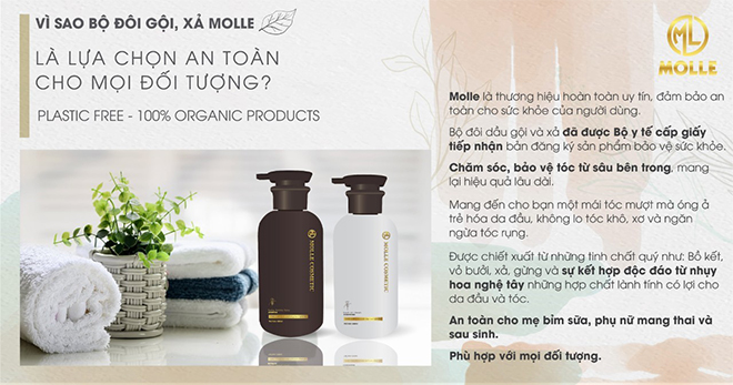 Bộ đôi tinh chất gội, xả thảo dược thiên nhiên Molle – lựa chọn an toàn cho mọi đối tượng - 1